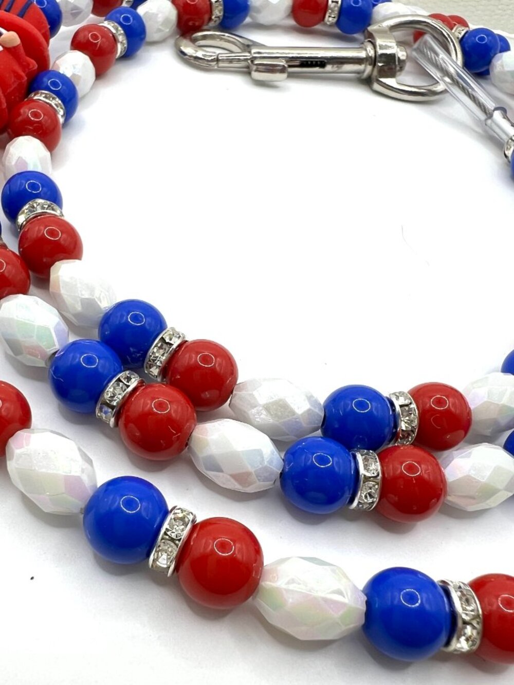 Patriotic Gnome - Uncle Sam - Beaded Dog Leash - Handmade - 4th of July - Picture 10 of 10
